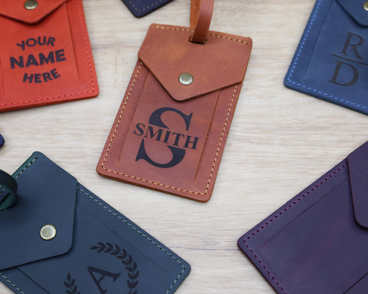 Personalized Rectangular Leather Luggage Tag – Travel Gift — image 3
