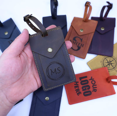 Personalized Rectangular Leather Luggage Tag – Travel Gift — image 4