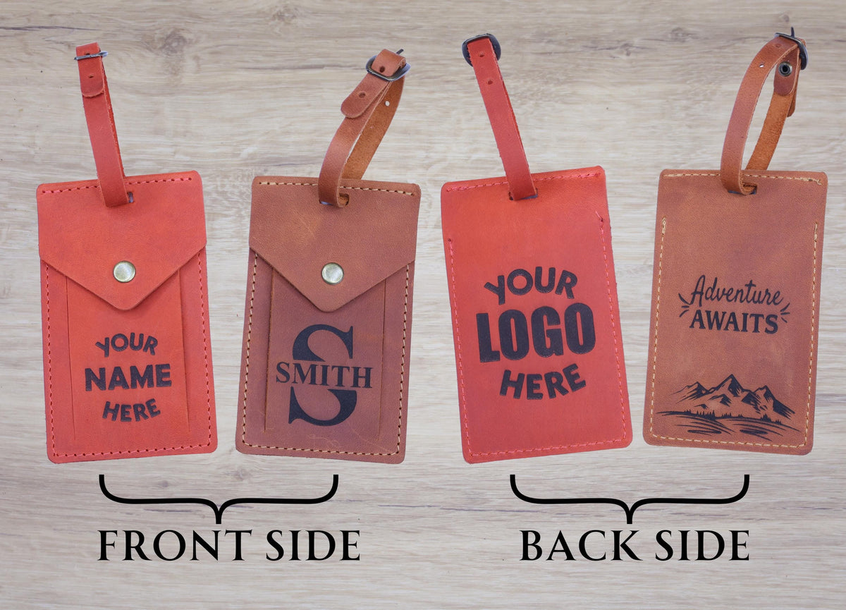 Personalized Rectangular Leather Luggage Tag – Travel Gift — image 7