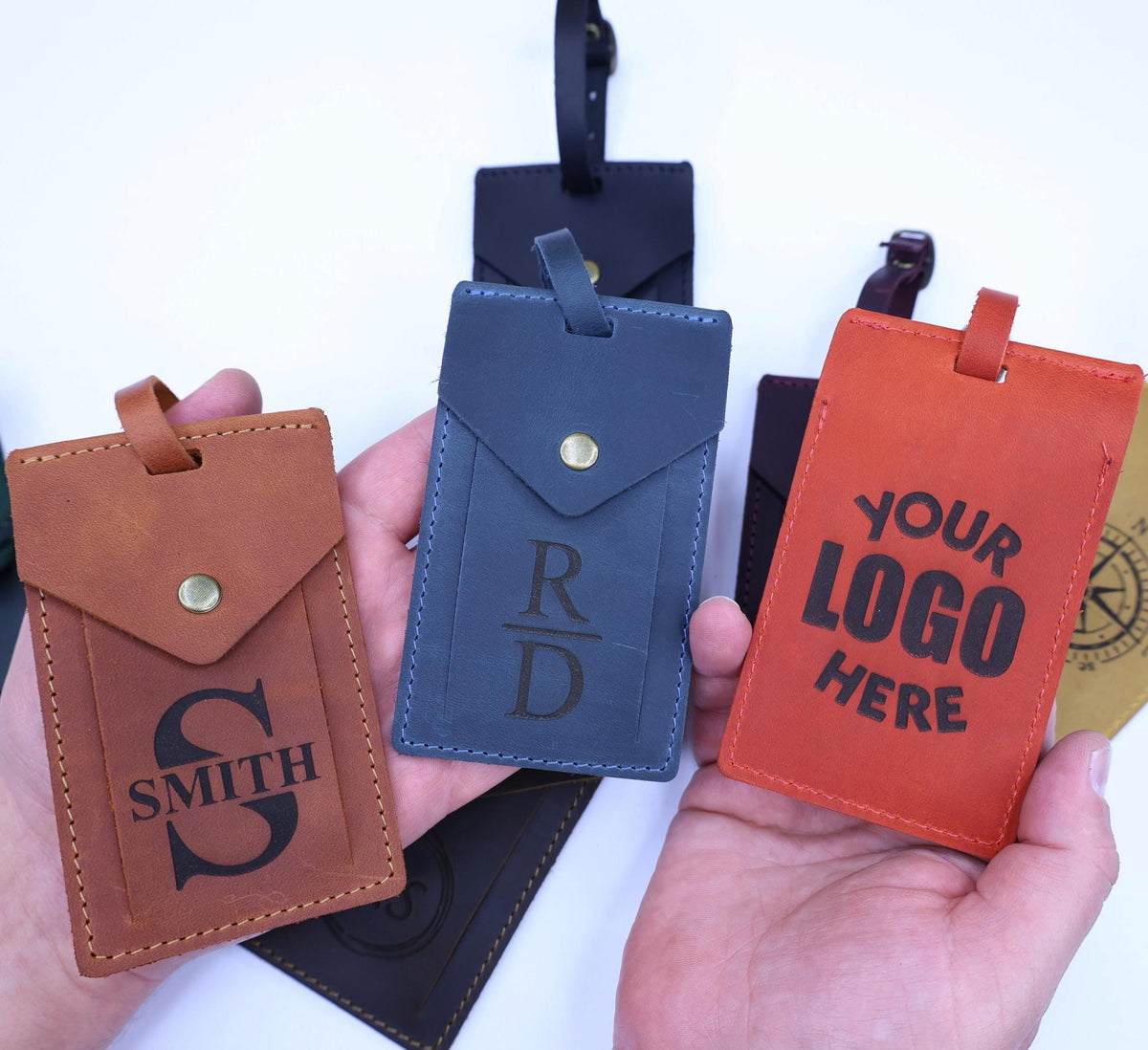 Personalized Rectangular Leather Luggage Tag – Travel Gift — image 8