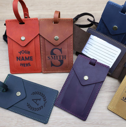 Personalized Rectangular Leather Luggage Tag – Travel Gift — image 10