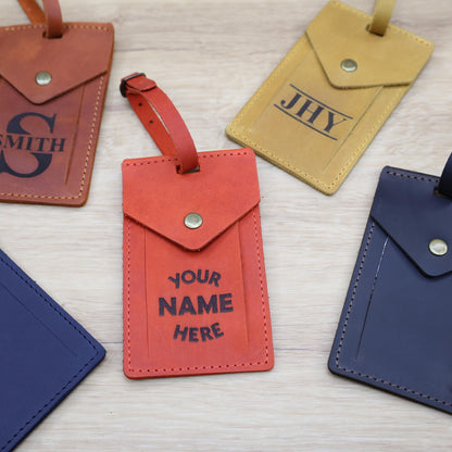 Personalized Rectangular Leather Luggage Tag – Wedding Favor — image 1