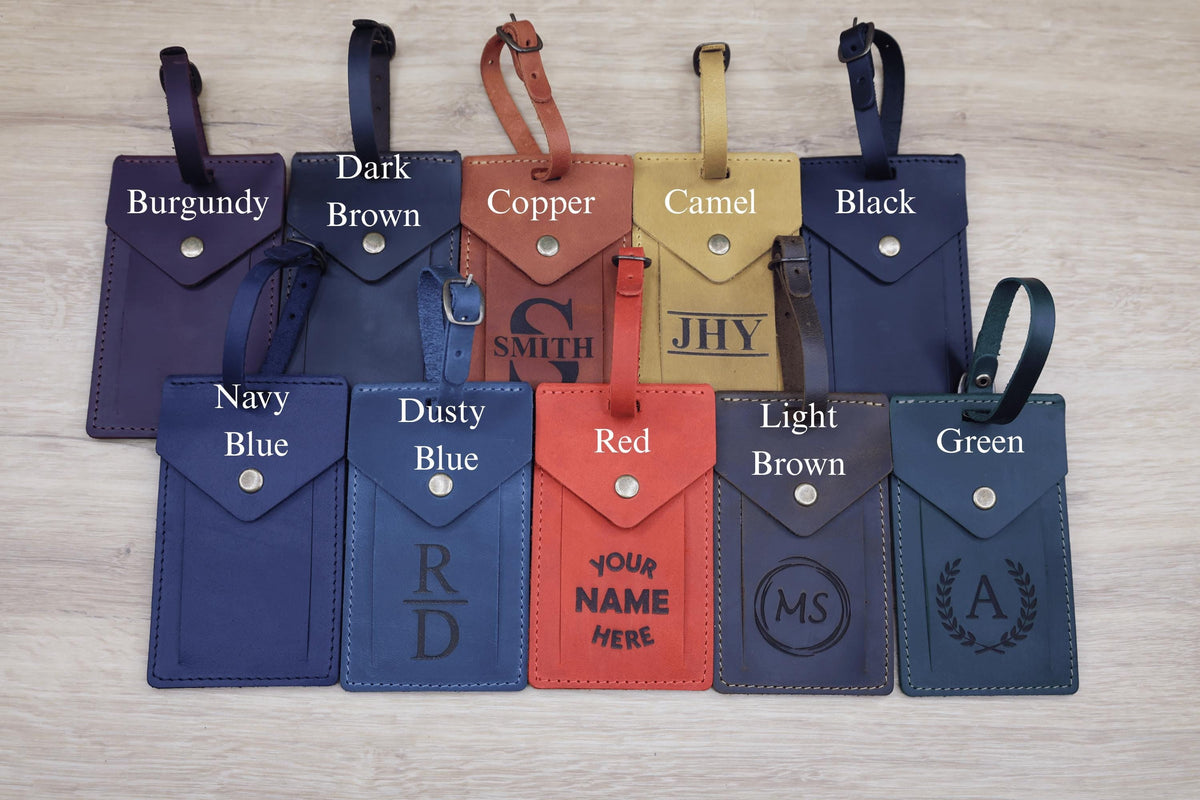 Personalized Rectangular Leather Luggage Tag – Wedding Favor — image 8