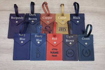 Personalized Rectangular Leather Luggage Tag – Wedding Favor — image 8