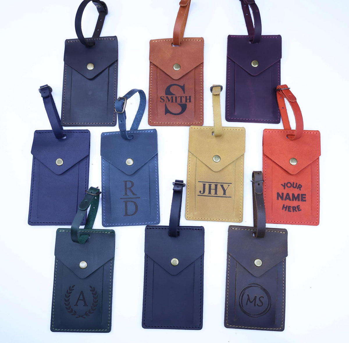 Personalized Rectangular Leather Luggage Tag – Wedding Favor — image 9