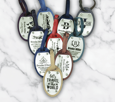 Personalized Leather Luggage Tag – Wedding Favor Set