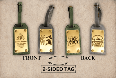 Personalized Leather Luggage Tag – Brass Plate