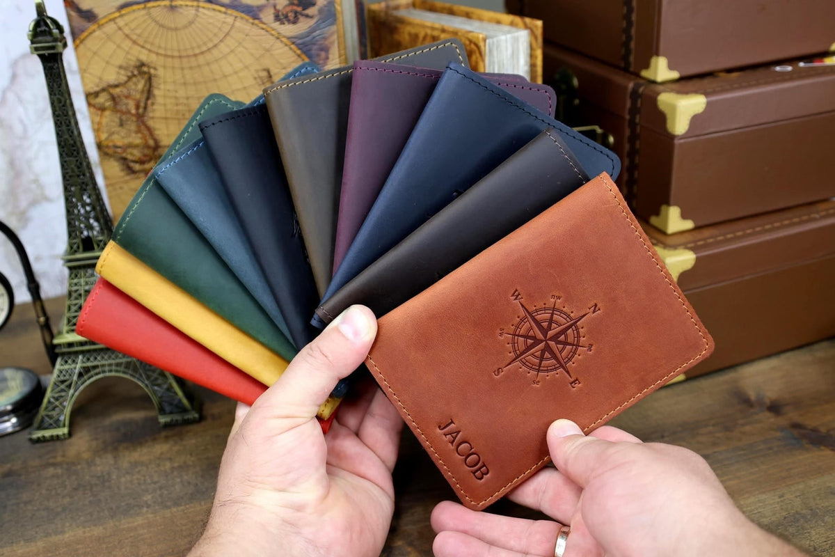 Personalized Leather Passport Cover & Luggage Tag Set — image 1