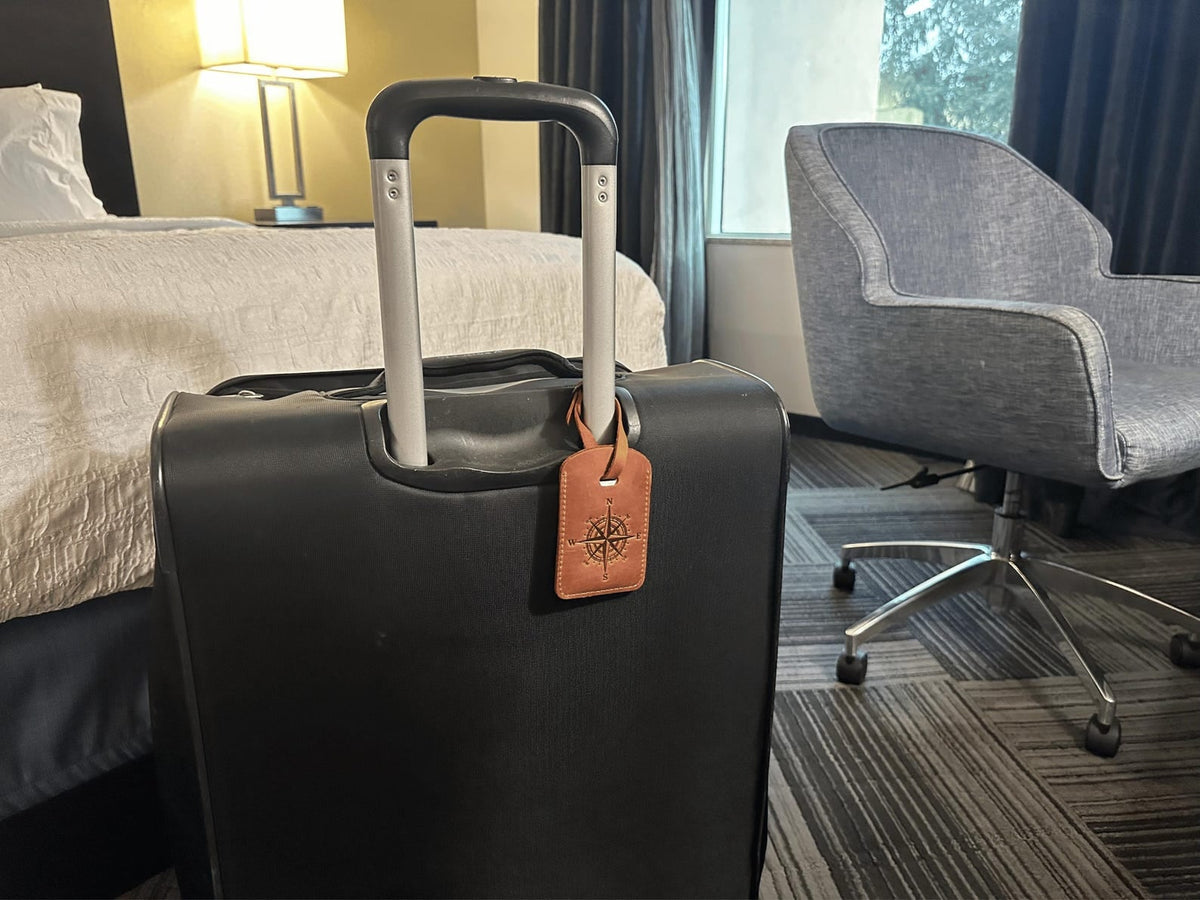 Personalized Leather Passport Cover & Luggage Tag Set — image 2