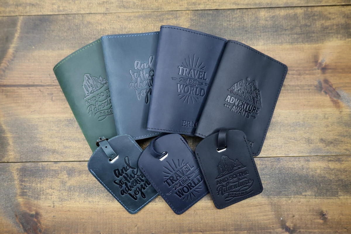 Personalized Leather Passport Cover & Luggage Tag Set — image 4