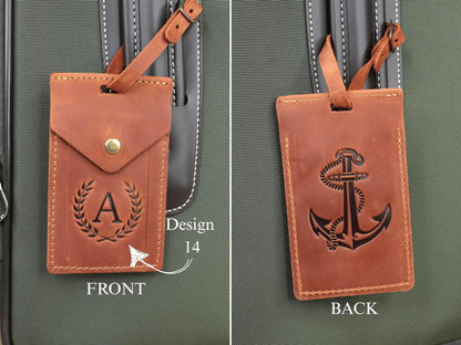 Personalized Rectangular Leather Luggage Tag – Custom Logo — image 6