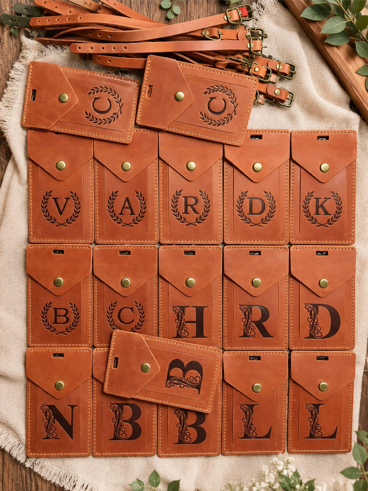 Personalized Rectangular Leather Luggage Tag – Custom Logo — image 9