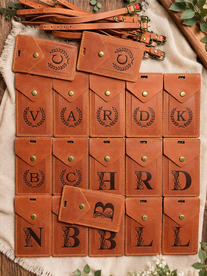 Personalized Rectangular Leather Luggage Tag – Custom Logo — image 9