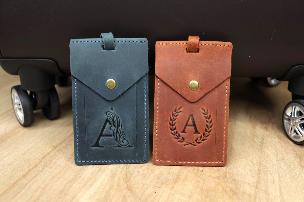 Personalized Rectangular Leather Luggage Tag – Hot Stamped — image 2