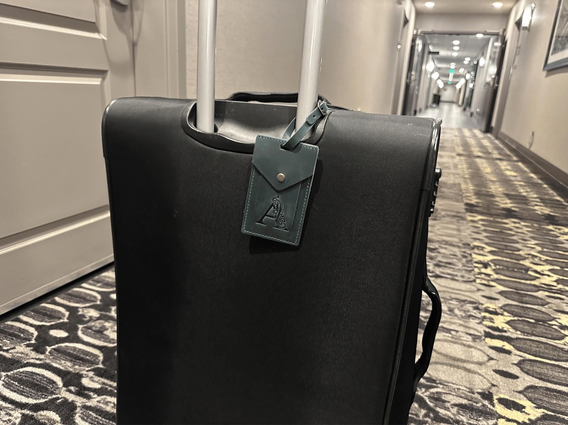 Full-Grain Rectangular Leather Luggage Tag – Hot Stamped — image 2