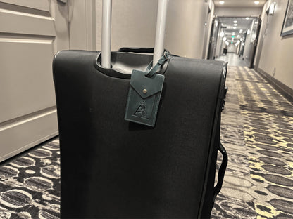 Full-Grain Rectangular Leather Luggage Tag – Hot Stamped — image 2