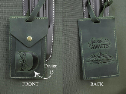 Full-Grain Rectangular Leather Luggage Tag – Hot Stamped — image 4