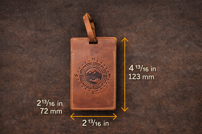 Custom Leather Luggage Tags with Logo: Personalized Travel Accessories, Hot Stamped Business Gift, Corporate Travel Gift