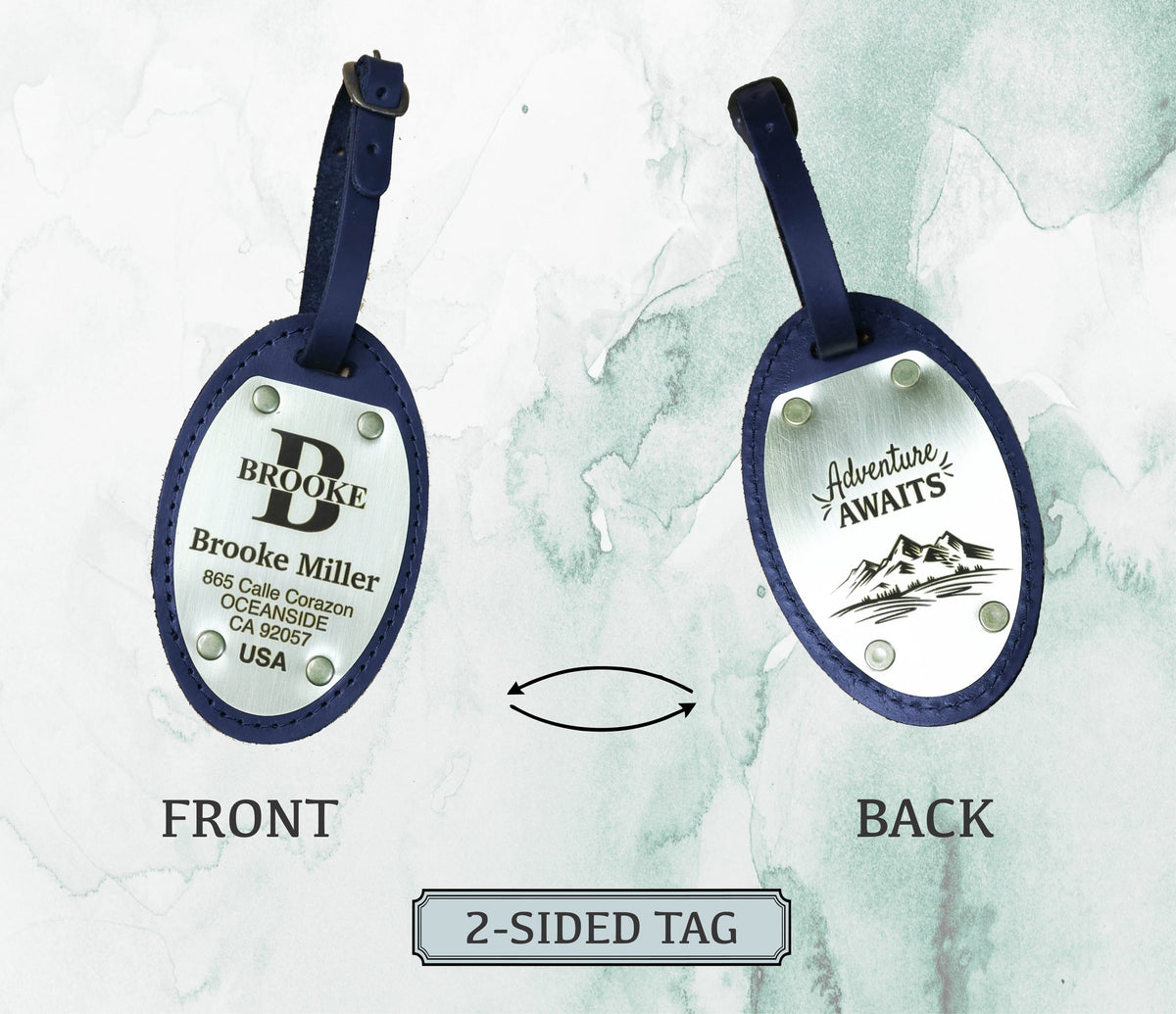 Personalized Leather Luggage Tag – Wedding Favor Set