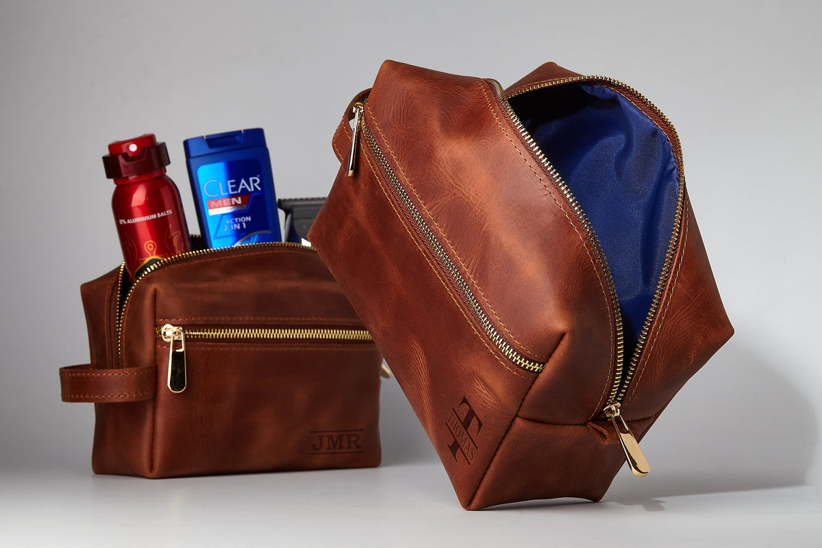 Personalized Leather Dopp Kit – Christmas Gift