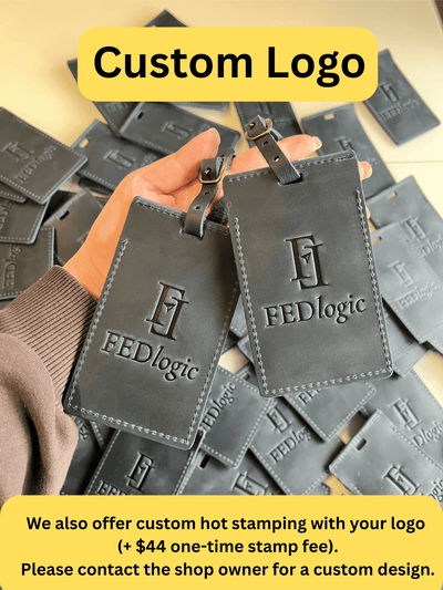 Personalized Leather Luggage Tag – Custom Logo
