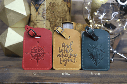 Personalized Leather Luggage Tag: Custom Hot Stamped Travel Tag