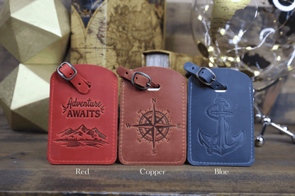 Personalized Leather Luggage Tag: Custom Hot Stamped Travel Tag