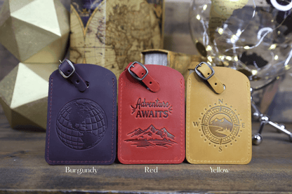 Personalized Leather Luggage Tag: Custom Hot Stamped Travel Tag