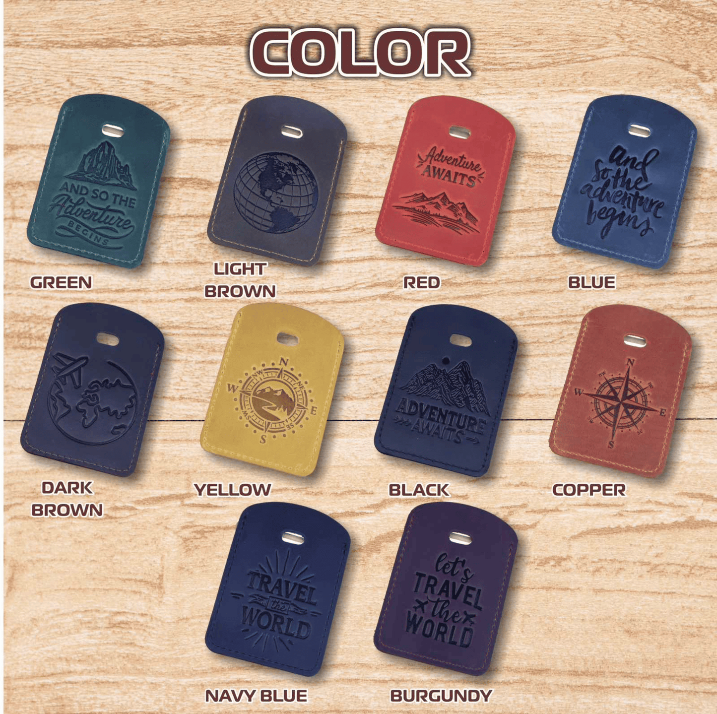 Personalized Leather Luggage Tag: Custom Hot Stamped Travel Tag