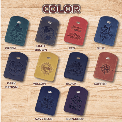 Personalized Leather Luggage Tag: Custom Hot Stamped Travel Tag