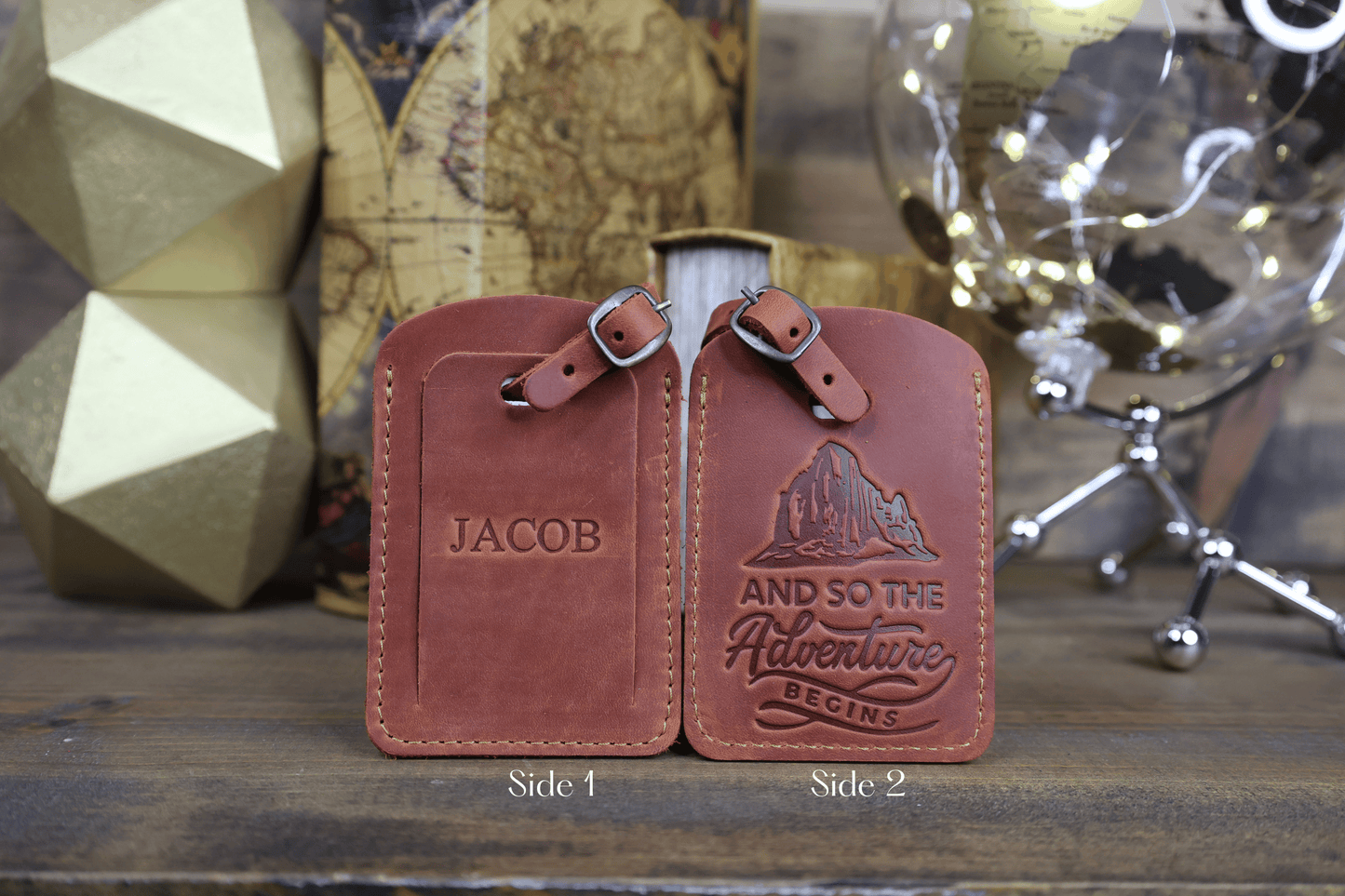 Personalized Leather Luggage Tag: Custom Hot Stamped Travel Tag