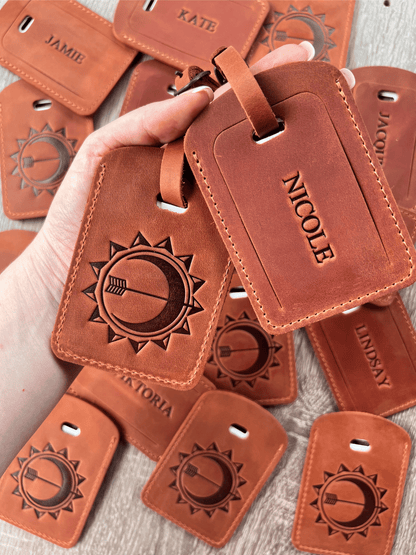 Personalized Leather Luggage Tag: Custom Hot Stamped Travel Tag