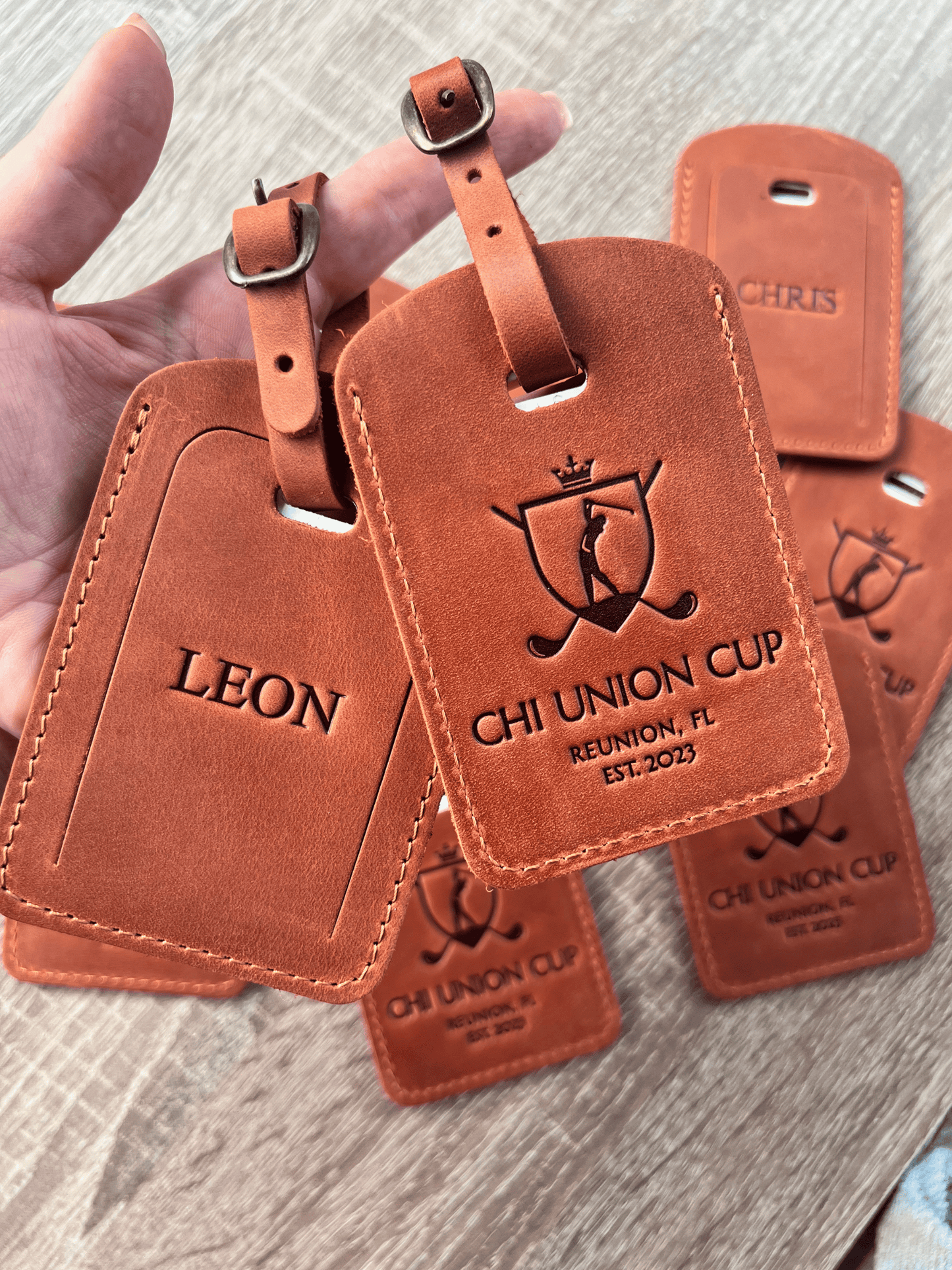 Personalized Leather Luggage Tag: Custom Hot Stamped Travel Tag