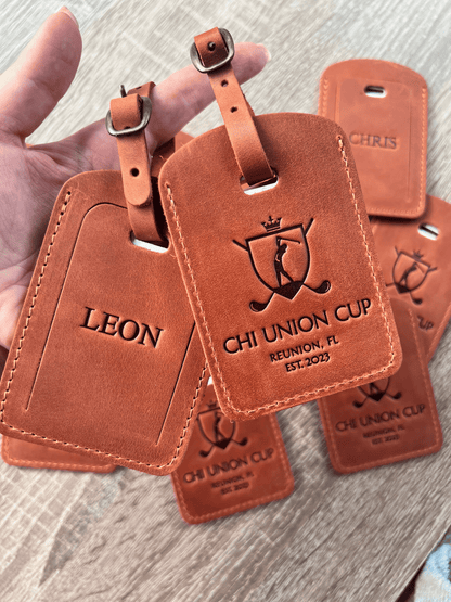 Personalized Leather Luggage Tag: Custom Hot Stamped Travel Tag