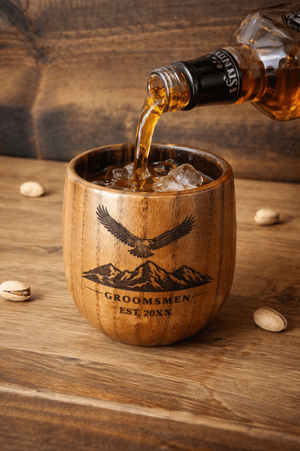 Personalized Wooden Whiskey Cup – Engraved