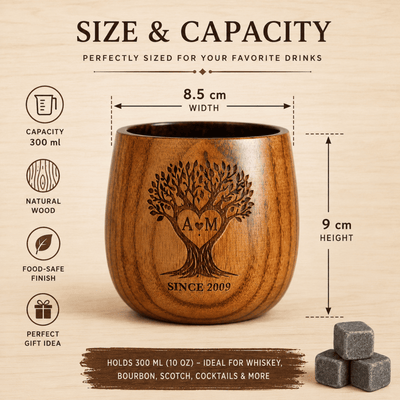 Personalized Wooden Whiskey Cup & Gift Box