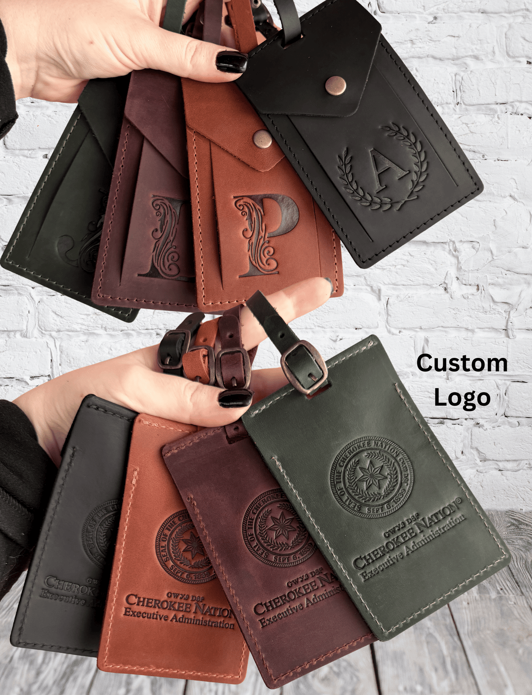 Personalized Leather Luggage Tag – Custom Logo
