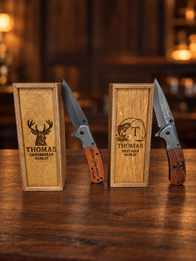 Personalized Engraved Pocket Knife Gift Set