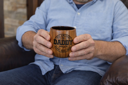 Personalized Wooden Whiskey Cup, Engraved Groomsmen Gift, Rustic Wood Mug