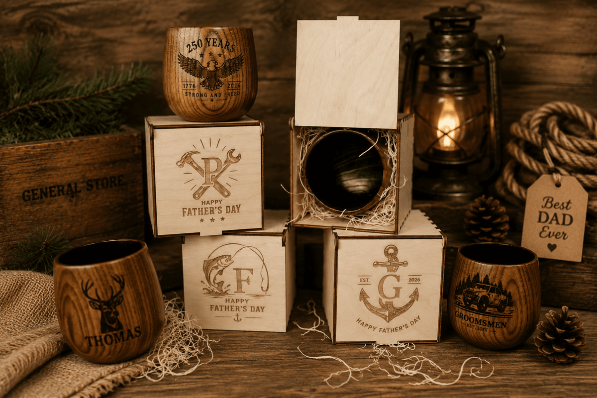 Personalized Wooden Whiskey Cup – Engraved