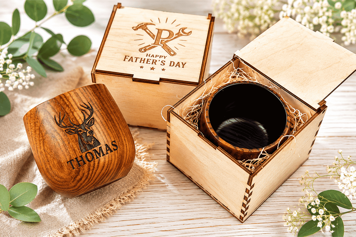 Personalized Wooden Whiskey Cup – Engraved