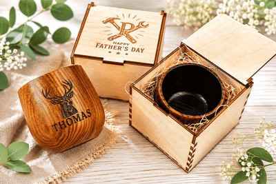 Personalized Wooden Whiskey Cup – Engraved