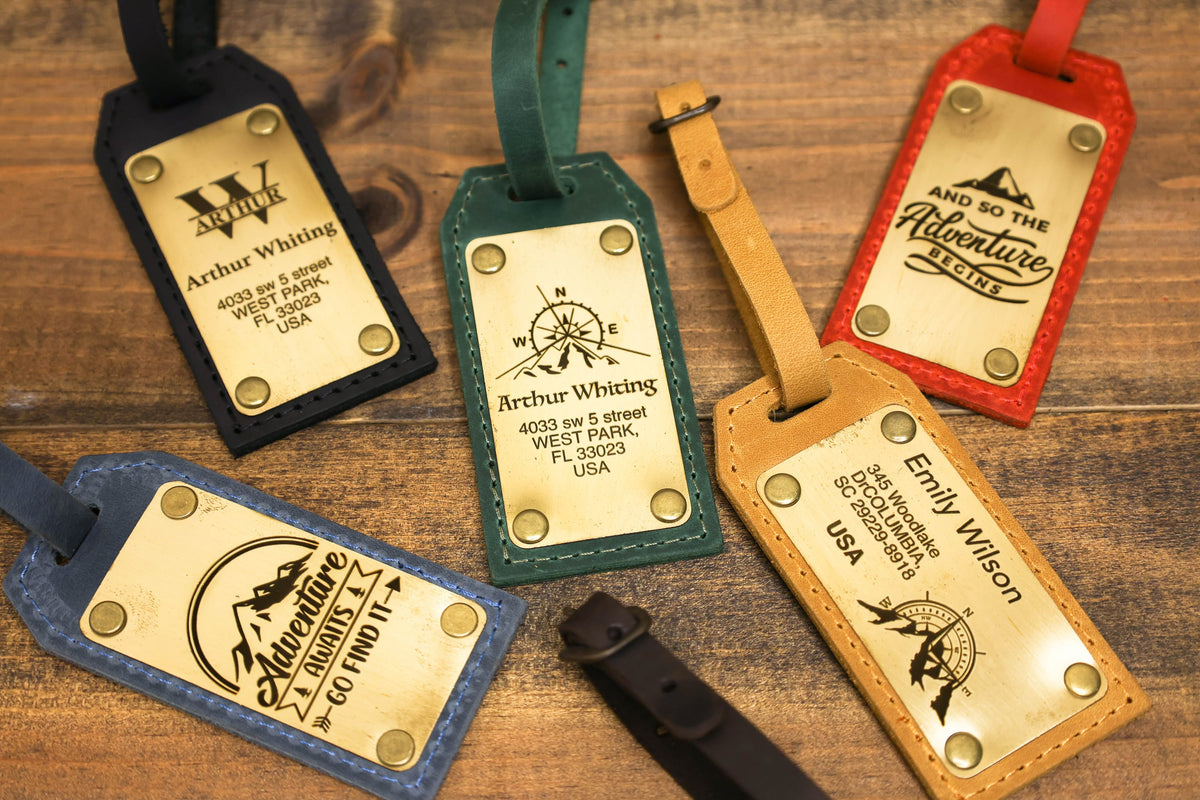 Personalized Leather Luggage Tag – Initial