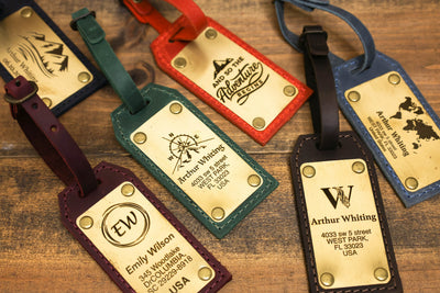 Personalized Leather Luggage Tag – Brass Plate