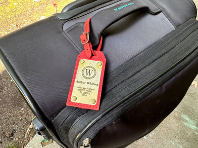 Personalized Leather Luggage Tag – Brass Plate