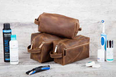 Personalized Leather Dopp Kit – Christmas Gift