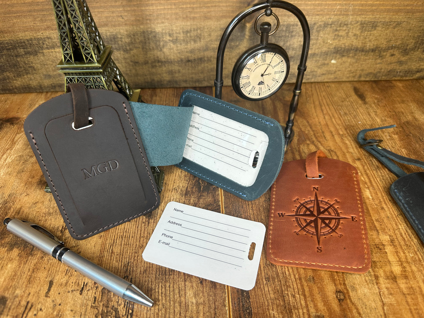 Personalized Leather Luggage Tag: Custom Hot Stamped Travel Tag