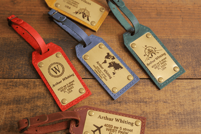 Personalized Leather Luggage Tag – Brass Plate