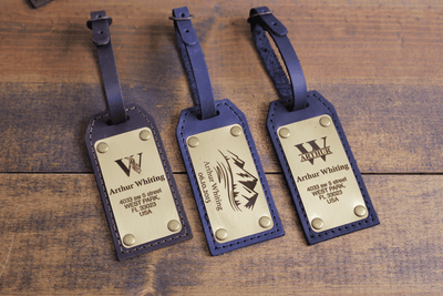 Personalized Leather Luggage Tag – Brass Plate