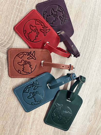 Personalized Leather Luggage Tag: Custom Hot Stamped Travel Tag
